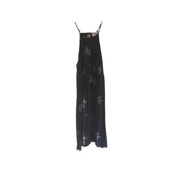 Mossimo Womens Size Medium Navy Blue Floral Sleeveless Sundress Rayon Keyhole - Picture 2 of 5